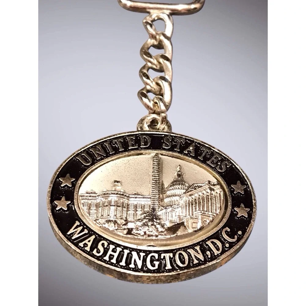 Washington‎ DC Spinner Keychain Vintage United States Spinning Center Souvenir